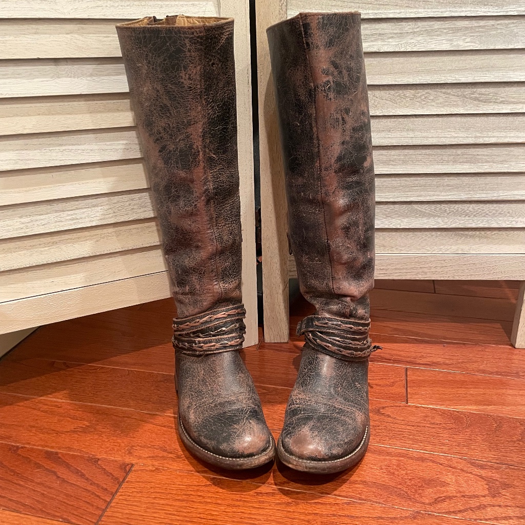 Distressed Brown Over-The-Knee Women's Boots